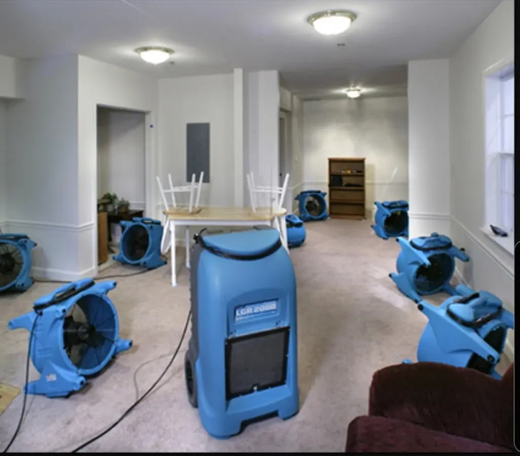 Air movers and dehumidifier setup for Water Extraction & Removal in Hueytown